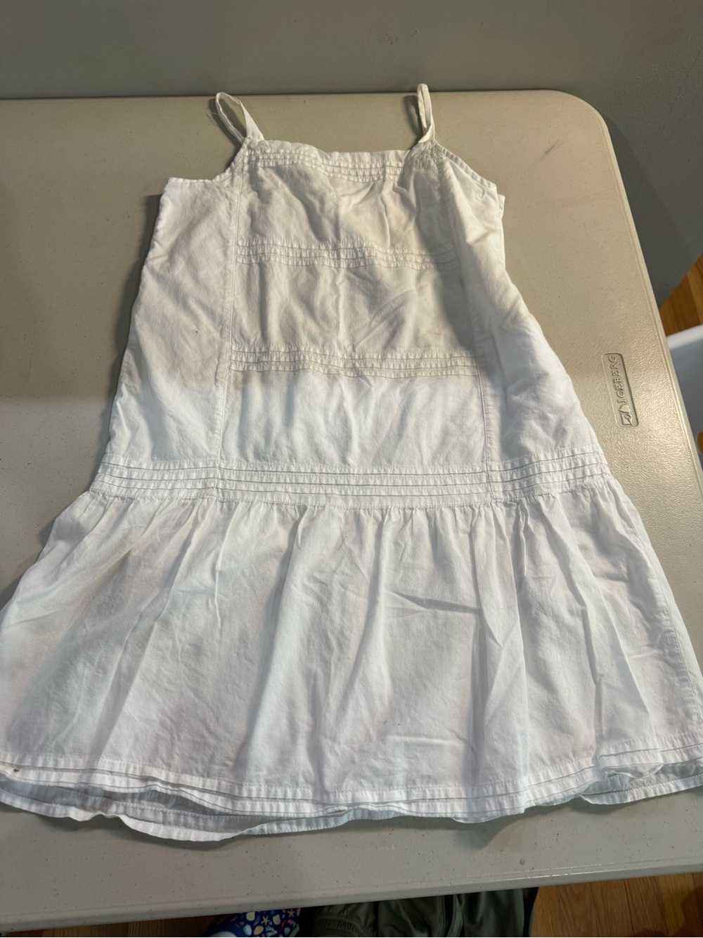 GAP White Cotton Kids Sundress with Spaghetti Straps